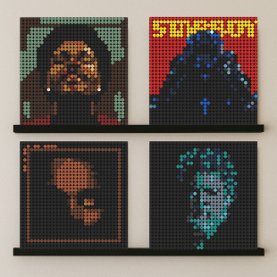 威肯专辑The Weeknd盆栽哥Dawn FM唱片封面像素积木画Starboy周边