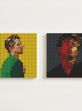 Charlie Puth断眉专辑周边像素积木画查理普斯Voicenotes海报挂画