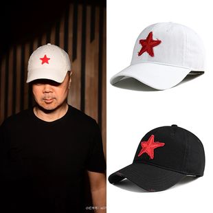 崔健同款五角红星鸭舌帽子男时尚棒球帽男女百搭户外遮阳帽大叔帽