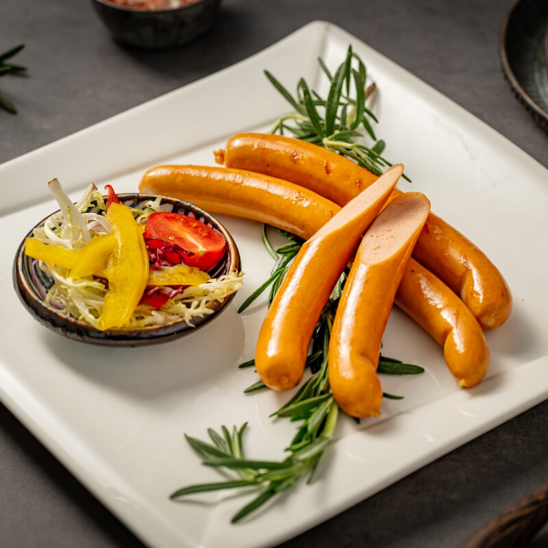 弗德堡维也纳香肠德式烟熏风味油煎烧烤天然肠衣肉泥香肠1kg 包