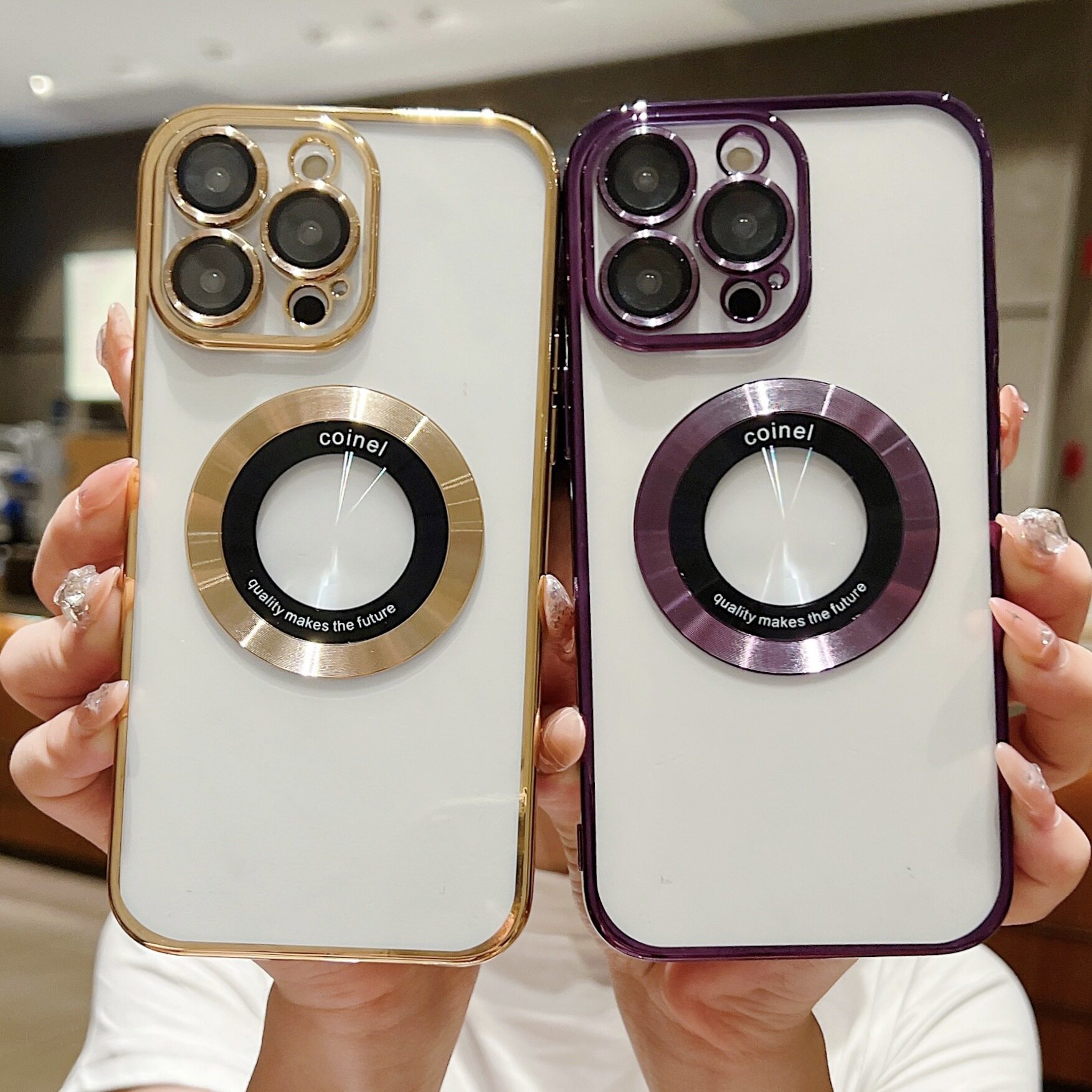 放大镜电镀磁吸镜头膜手机壳适用iPhone16Plus苹果15ProMax14/13
