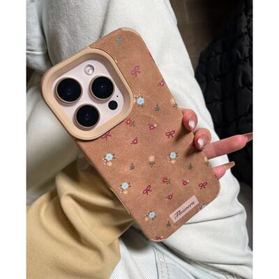 秋冬皮质满屏小碎花适用iPhone17