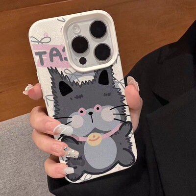 卡通搞怪猫适用苹果16手机壳iPho