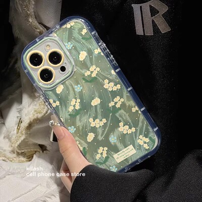 黄色小碎花适用苹果手机壳17pro