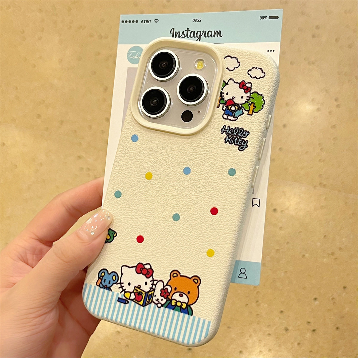 ins波点可爱猫咪指环扣适用iPhon