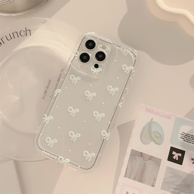 少女ins简约蝴蝶结波点适用苹果1