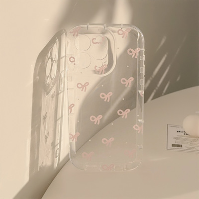 韩系ins风少女蝴蝶结适用苹果15p
