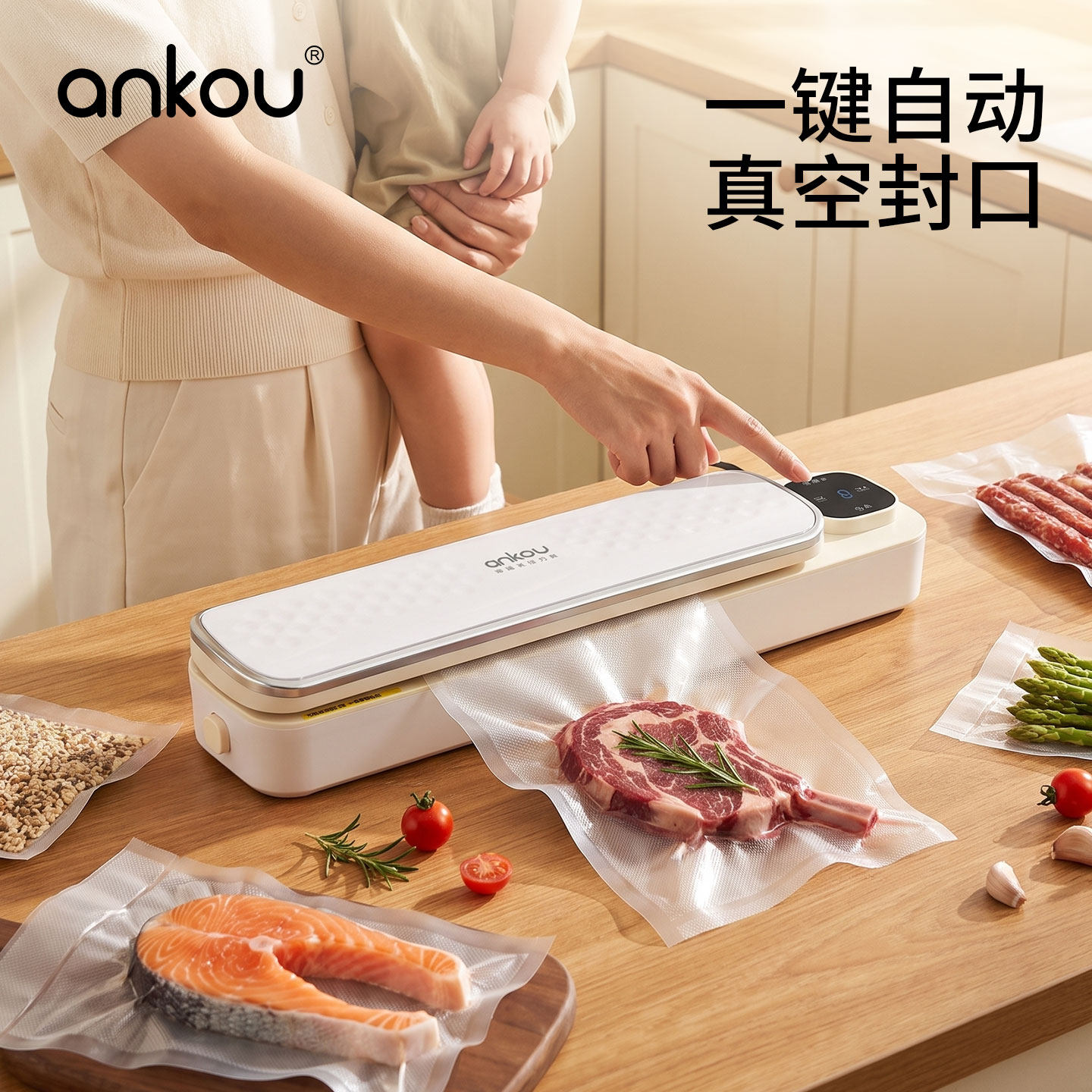 安扣全自动真空封口机小型家用