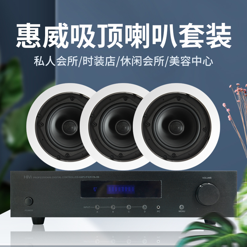 惠威VX5-C同轴吸顶喇叭功放套装