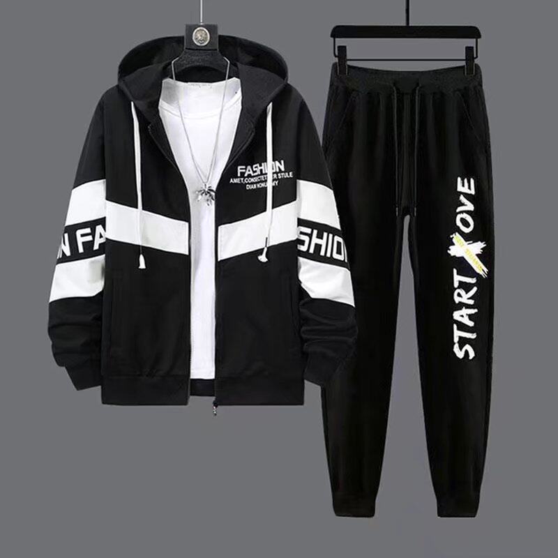 秋季青少年卫衣套装男宽松初中学生10-18岁潮流休闲运动服青少年