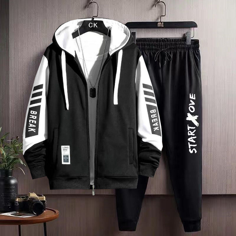 秋季青少年卫衣套装男宽松初中学生10-18岁潮流休闲运动服青少年