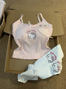 纯欲风辣妹吊带带胸垫凯蒂猫小心机少女bm显瘦百搭性感背心上衣