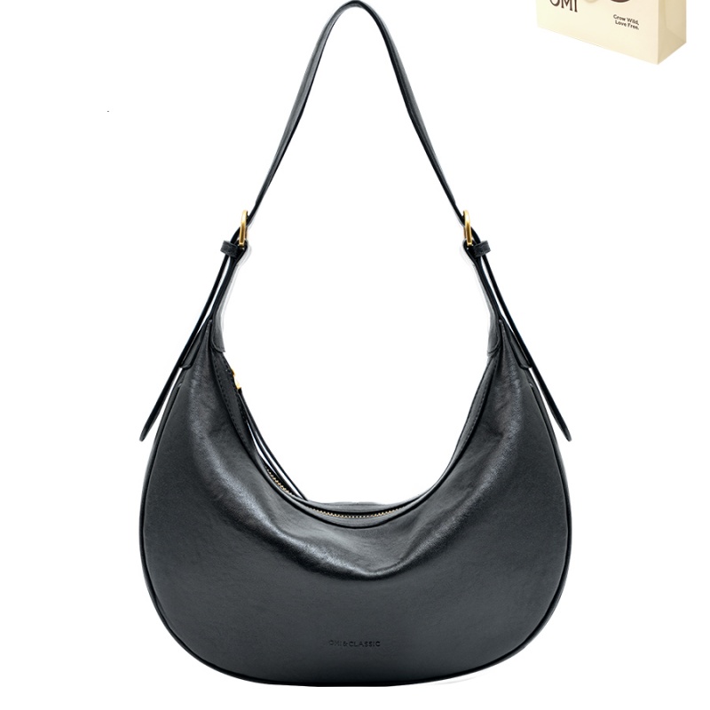 欧米OMI2025新款植鞣牛皮腋下包
