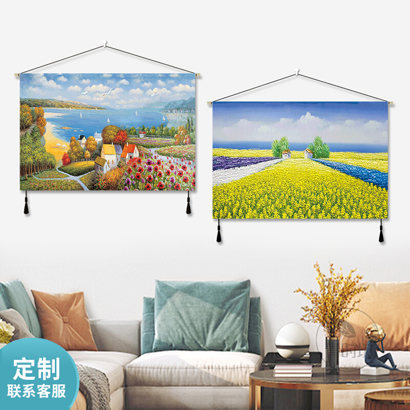 电表箱遮布风景墙画挂布沙发餐厅客厅床头加厚布艺挂画定制装饰画图片