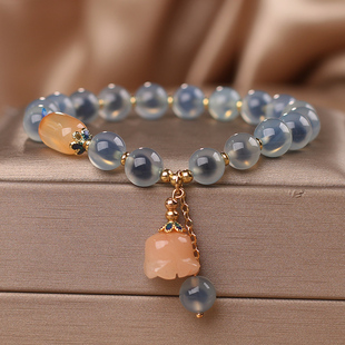 新中式糖心玛瑙手链女小众设计轻奢时尚铃兰花手串高级感闺蜜手饰