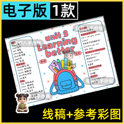 Learning better 思维导图小学生三年级下册英语更好地学习手抄报