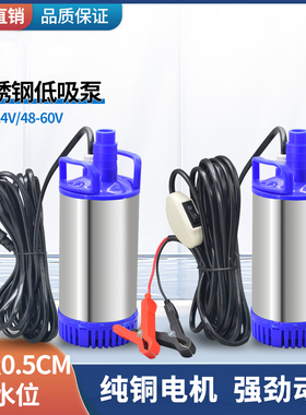 电动12V24V48V60伏不锈钢抽水泵低水位抽水机抽油泵潜水泵大功率