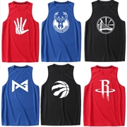 Bucks áo vest bóng rổ nam Raptors Leonard N-speed khô B thoáng khí Một chiếc áo thun không tay thể thao lỏng lẻo - Áo phông thể thao