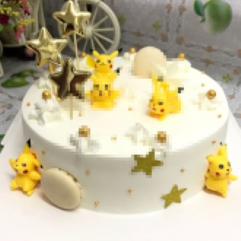生日蛋糕烘培装饰皮卡丘比卡丘玩具摆件网红装饰生日礼物插件