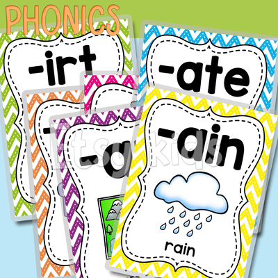 Phonics自然拼读卡片220+张塑封卡片