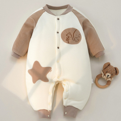 秋冬宝宝加厚棉袄连体衣