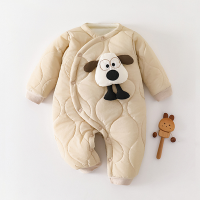 婴儿衣服冬装宝宝连体衣夹棉加厚