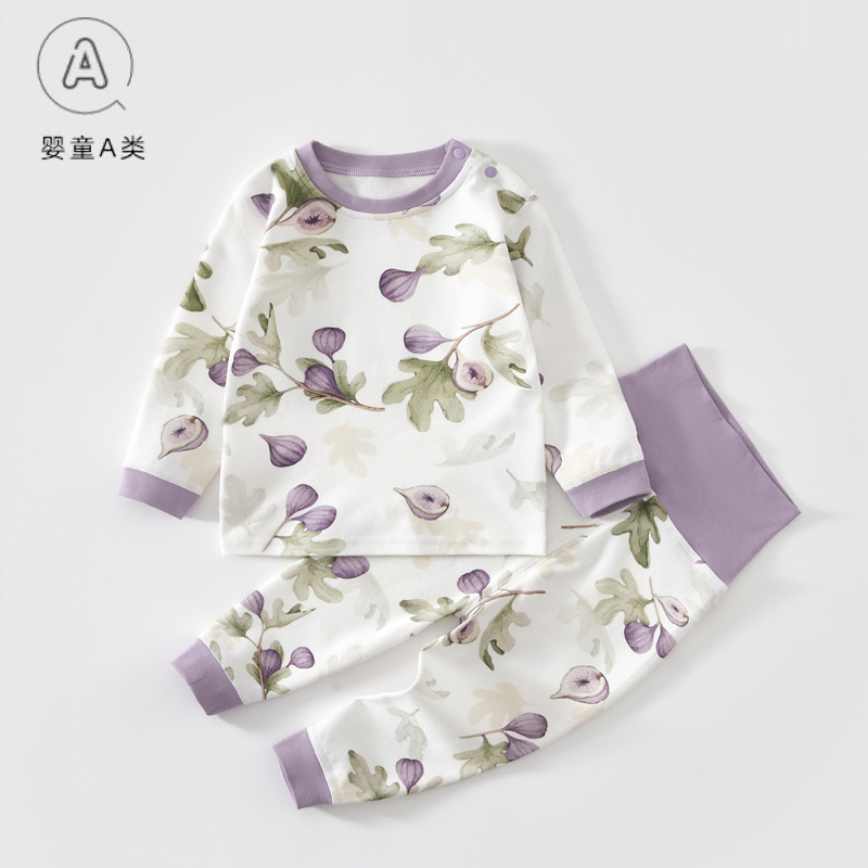 婴儿秋衣套装全棉高腰护肚秋裤男女宝宝长袖分体睡衣纯棉儿童套装