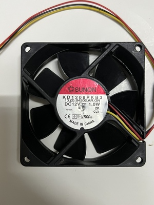 KD1208PKB3 DC12V 三线建准8020 12V 1.0W 8CM 双滚珠机箱风扇