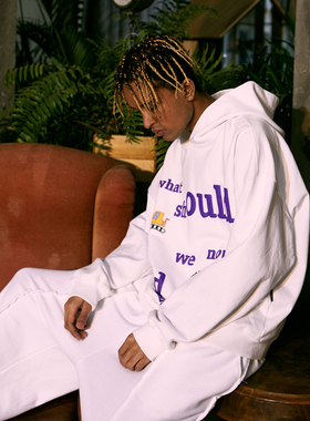 C14 online春秋新款街头潮牌Coal煤炭发泡情侣连帽卫衣男宽松帽衫