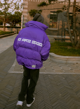 C14 online 丁禹兮同款冬季国潮牌街头高领短款羽绒服情侣装外套