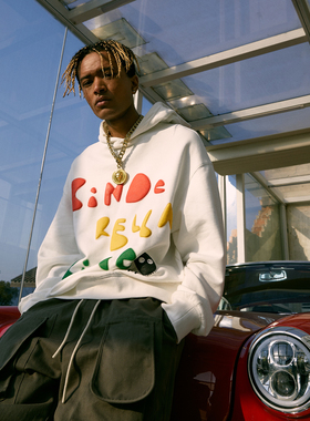 C14 online街头潮牌涂鸦发泡情侣装连帽卫衣男新款春季宽松帽衫