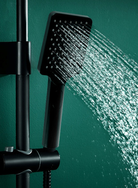 欧式黑色花洒家用增压喷头淋浴套装浴室酒店卫生间莲蓬头花酒单头