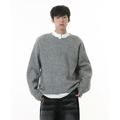 Lesstter宽松圆领慵懒风针织衫