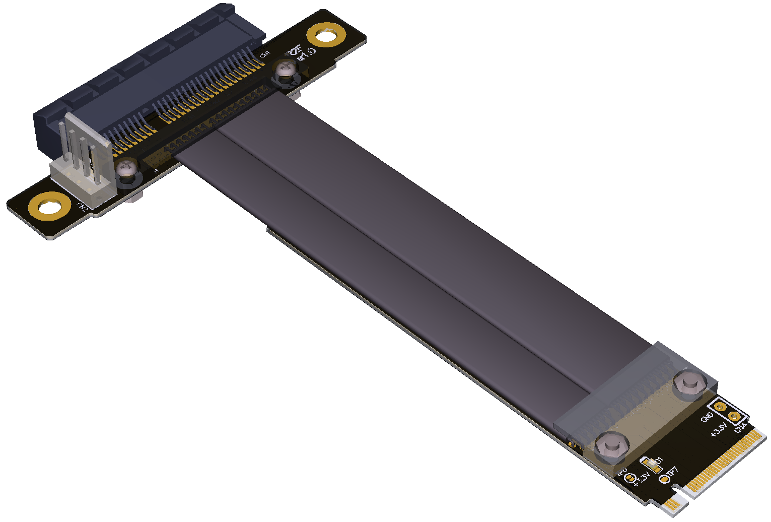 2 ngff nvme 延长线定制转接pcie x4 x8 pci-e 4x 全速稳定 adt