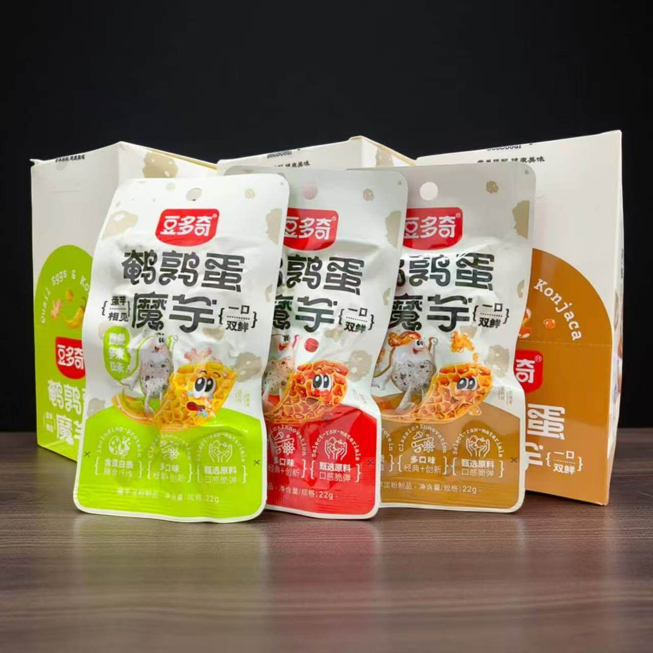 豆多奇22g鹌鹑蛋魔芋爽脆办公解馋泡面搭档休闲零食即食食品