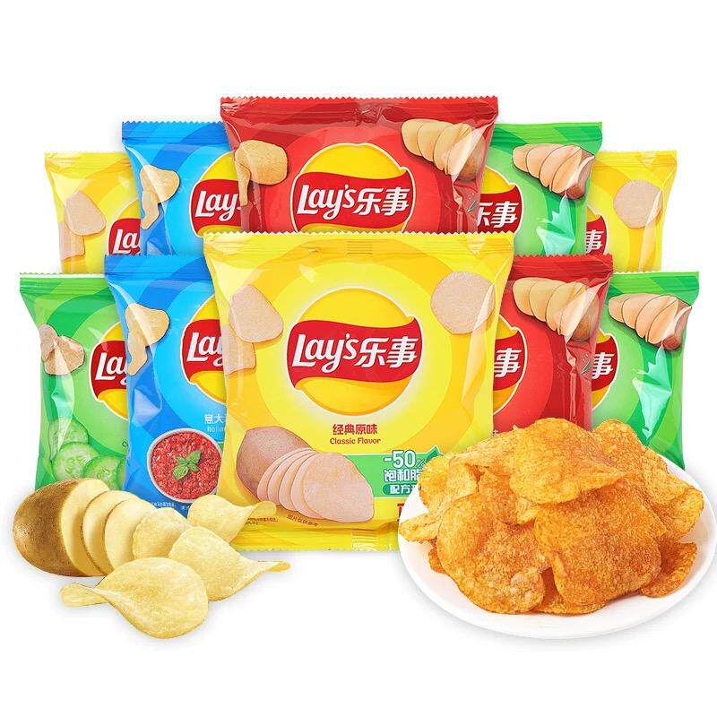乐事薯片袋装12g番茄味原味烧烤味薯片膨化零食薯片黄瓜味薯片