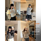 冬日Soft 亨利领假两件抓绒条纹针织衫 外穿不尴尬 小宽松打底衫