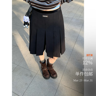 裙裤 剪花西装 搭配超显瘦加分 丝绒腰Miu系前裙后裤 时髦百褶马裤