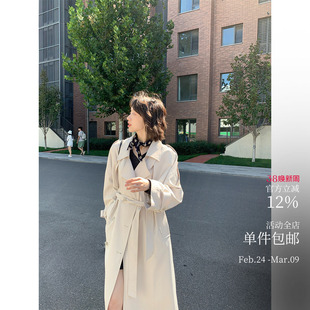 秋日的风衣自留的很氛围乔治亚经典双排扣大翻领‌外套