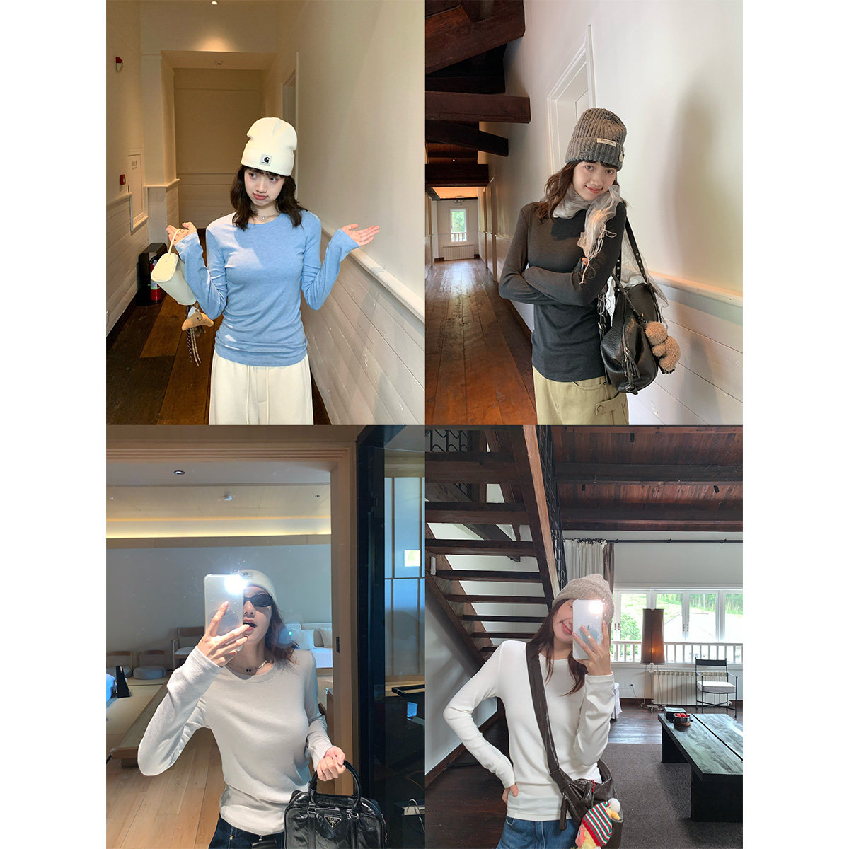 我的入秋本命打底衫！裸感面膜T  莱赛尔羊毛修身通勤显瘦上衣