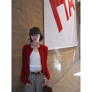 毛衣 超显瘦短款 Corcet裱花工艺腰封开衫 外套伴侣可内搭可单穿