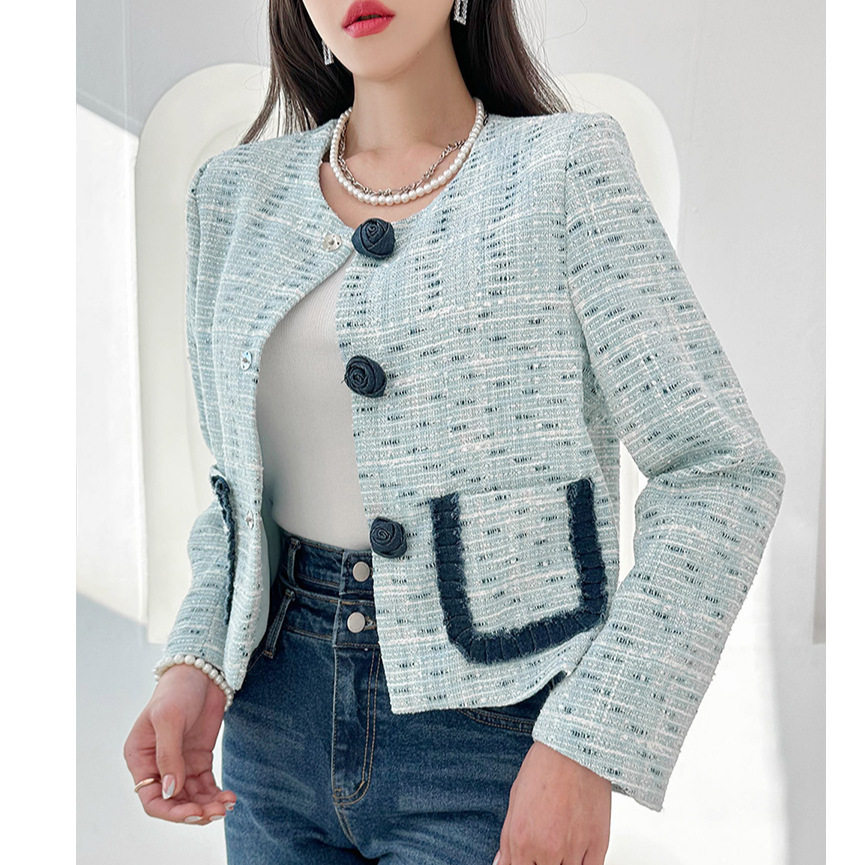 2025年韩国东大门高档小香风女毛呢长袖外套 时尚女高档上衣,女装/女士精品,毛呢外套,淘宝优惠券,粉丝福利购,淘宝优惠卷