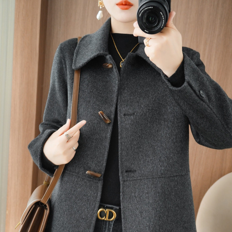 娃娃领双面羊毛大衣女短款小个子百搭中式秋冬新款羊毛呢外套呢子,女装/女士精品,毛呢外套,淘宝优惠券,粉丝福利购,淘宝优惠卷
