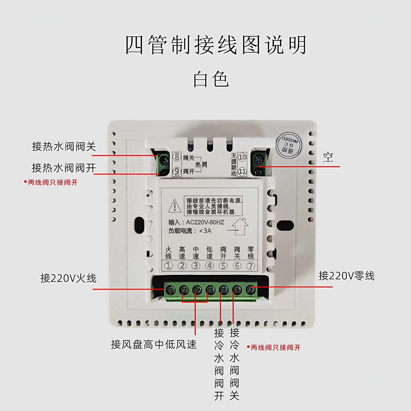 带联动485通讯四管制风盘控制器