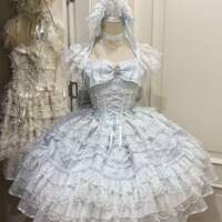 300-pound large Lolita Lolita sweet style doll cute style jsk princess dress bow dress thumbnail 2