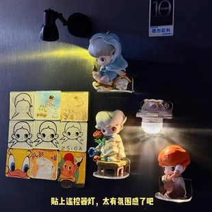 盲盒底座上墙壁挂冰箱贴磁吸dimoo星期八手办单个展示L型透明支架
