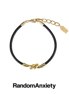 随机焦虑心形扭结皮绳手链