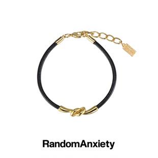 随机焦虑RA 「THE KNOT」心形扭结真皮绳手链