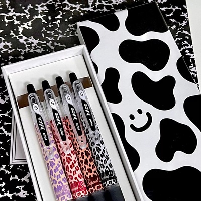 日本PILOT百乐斑马纹DIY中性笔果汁速干笔黑笔学生用按动水笔0.5