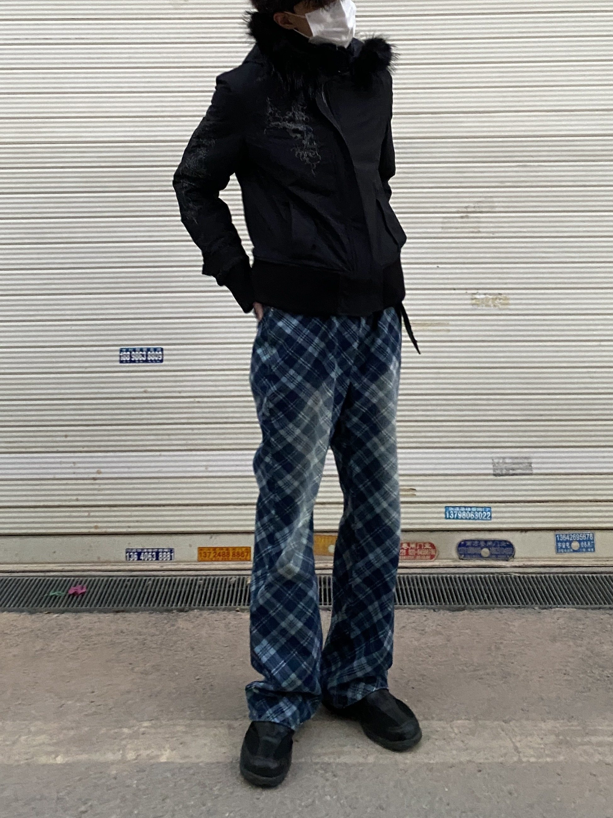 传奇商行2025 四季新款格子休闲裤潮男女宽松直筒微喇阔腿长裤子